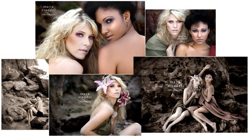 Female model photo shoot of Maya Standel, Ehm and Kimmy Kamish, hair styled by Marie Kazadi Mane Diva, makeup by Carly Jonell Makeup