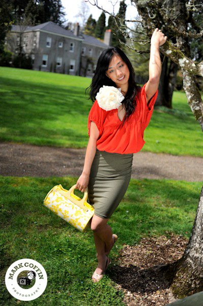 Female model photo shoot of Chau Nguyen in Elk Rock Garden Lake Oswego, OR