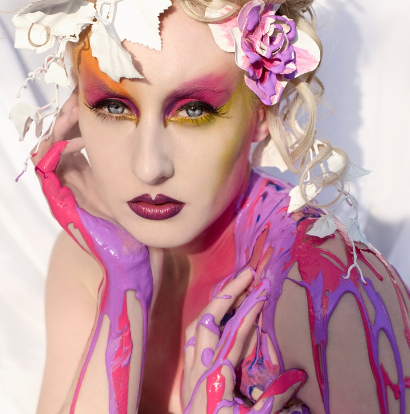 Female model photo shoot of Elbie MakeUpProfile and Katie Hardwick by Kirsty Mitchell in Wonderland, hair styled by Elbie HairProfile