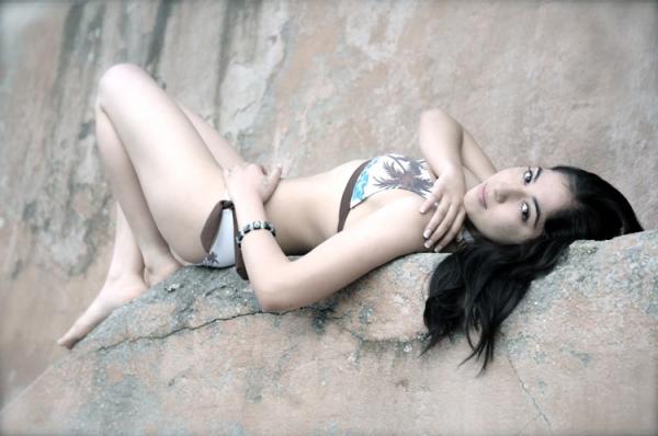 Female model photo shoot of Mercedes Montelongo in Laguna Beach