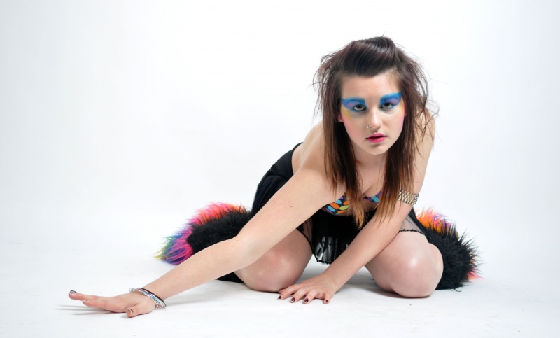 Female model photo shoot of RebeccaElla by Lisa Milner Photography in Pixel8 Studio, Leeds