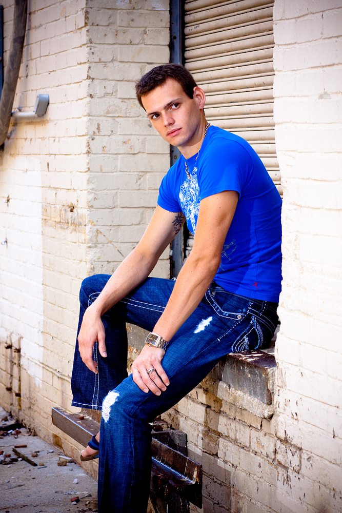 Male model photo shoot of Tristan Alastair by David Welker in Downtown Springfield, Mo