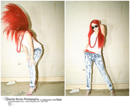 Female model photo shoot of redz reds