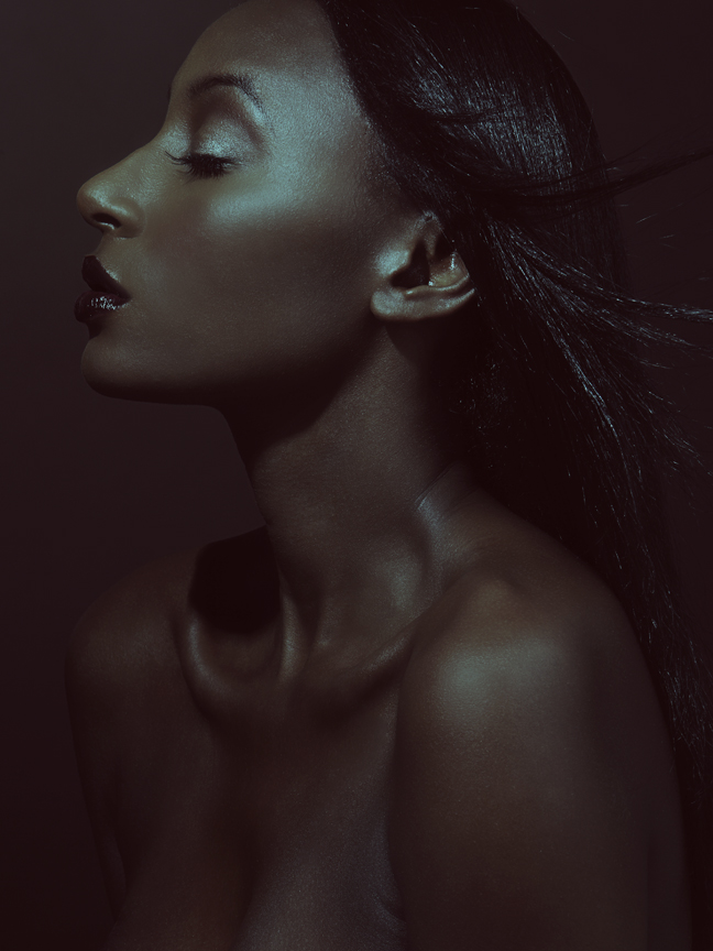 Female model photo shoot of Mislah by Dwayne Evans Photograph in Studio, makeup by Roxanne De Nobrega