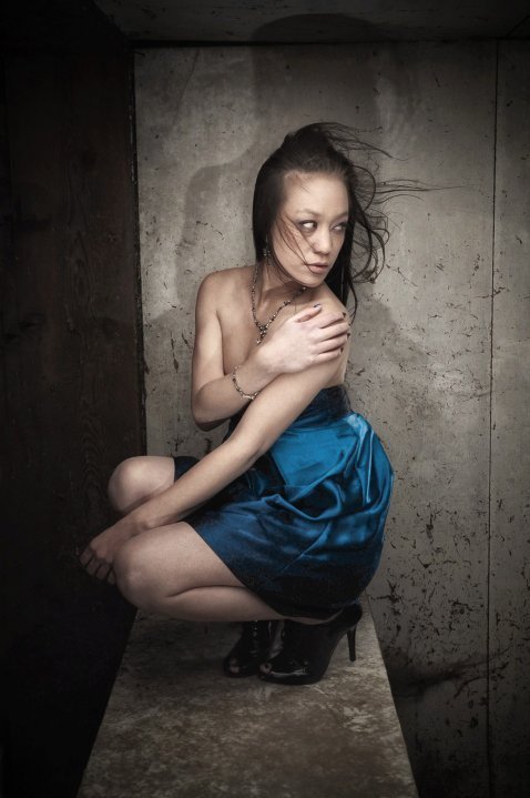 Female model photo shoot of Daryl Sherish in random abandoned barn