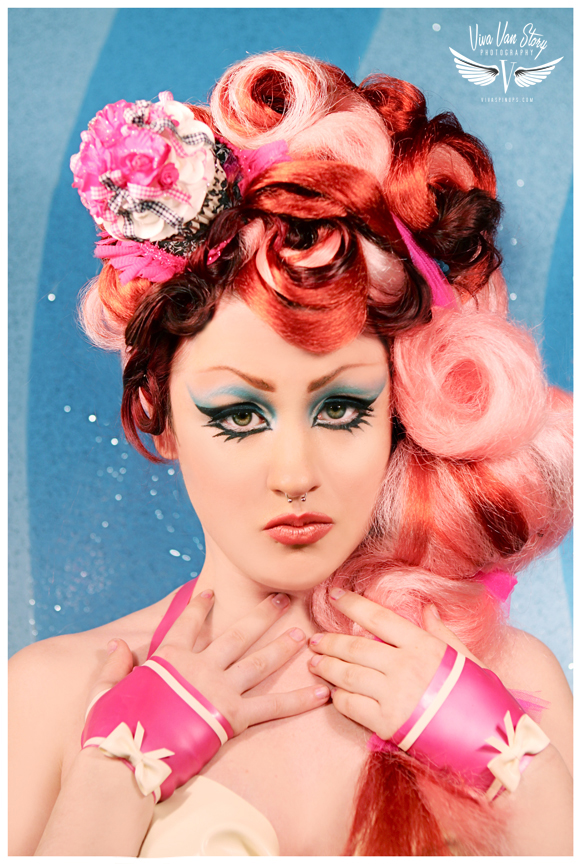 Female model photo shoot of Blu Zombie Designs by Viva Van Story