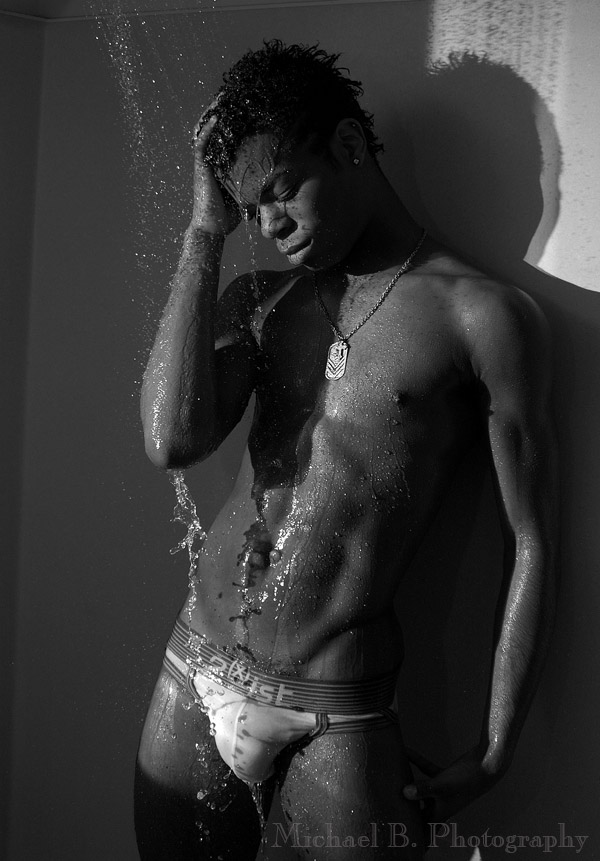 Male model photo shoot of Danear in Shower