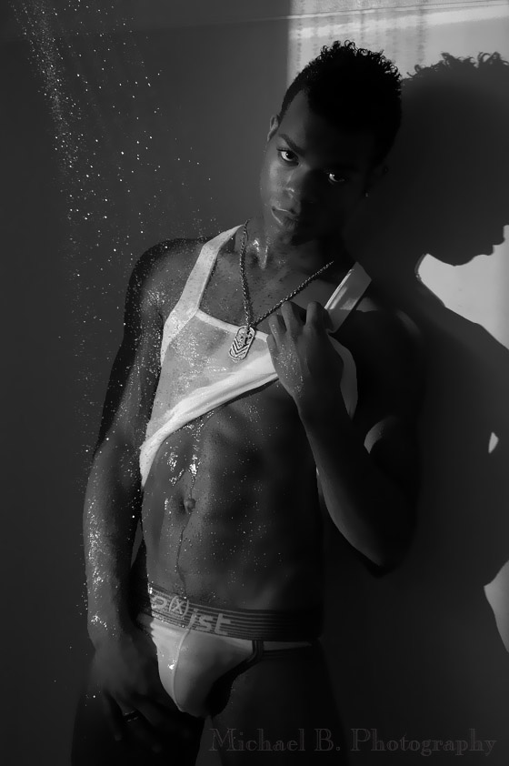 Male model photo shoot of Danear in Shower