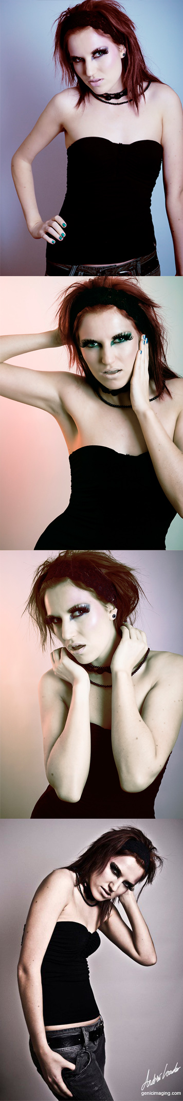 Female model photo shoot of Emy Lou Model Portfolio by GENIC in Brighton home studio, makeup by La Juice