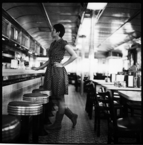 Female model photo shoot of Monica Frances in rosie's diner. rockford, mi.