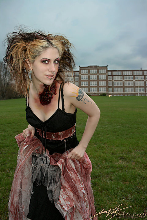 Female model photo shoot of Tragicat by LaurenWilzPhotography in Sanitarium Hill, Madison, WI, makeup by Ren Wilz MUA
