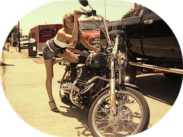 Female model photo shoot of Amber Hunter in old historic Route 66 Amarillo