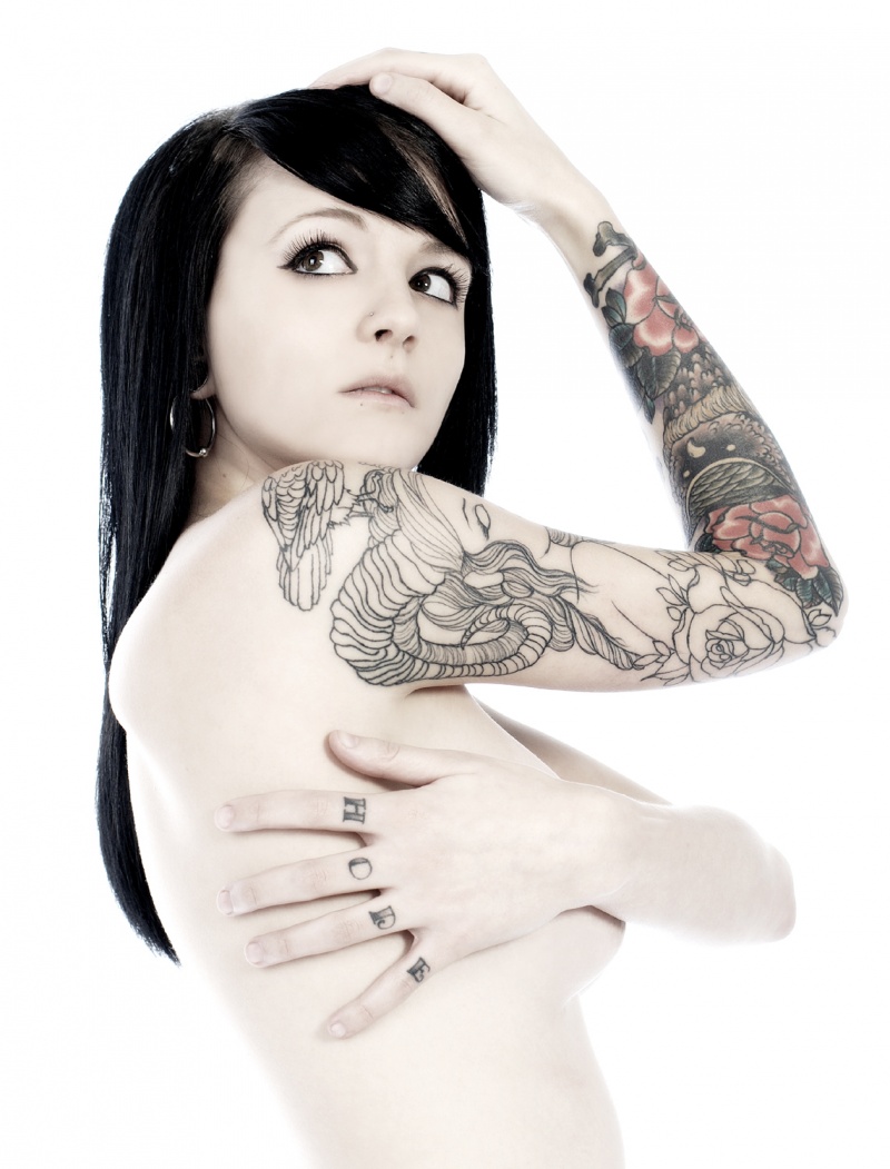 Female model photo shoot of Karma Crimes by Tattooed Girls