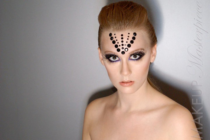 Female model photo shoot of LaraKim, makeup by Caroline Carley