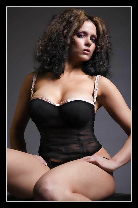 Female model photo shoot of Liza Potter by AV Studio in Heat Nightclub Schaumburg, IL, clothing designed by Marc Wayne Intimates