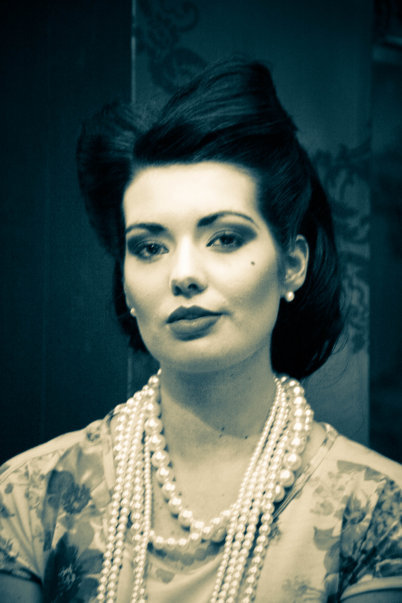Female model photo shoot of Norma Douglas in Club Milan  -Vintage Fashion Show