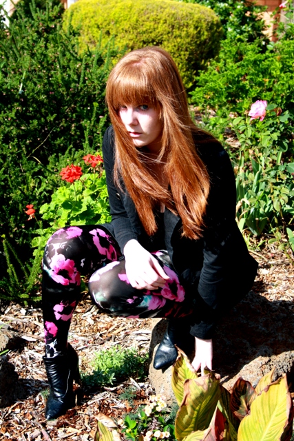 Female model photo shoot of Kelsey-Jean in my neighbours garden