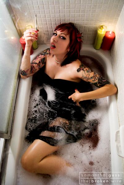 Female model photo shoot of krysti pryde in Sam Guss' bathtub :)