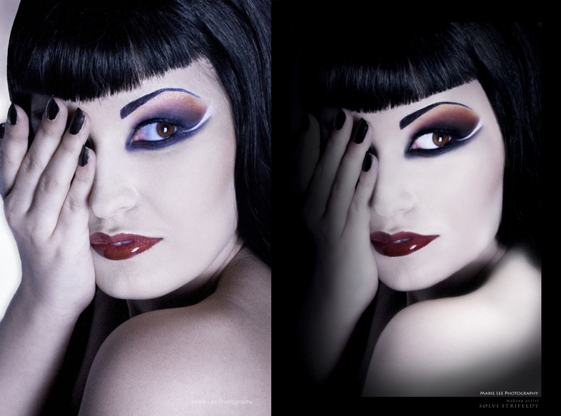 Female model photo shoot of R E T O U C H I C by Marie Lee Photography, makeup by Solvi Strifeldt