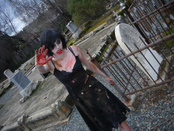 Female model photo shoot of Meg Waldron in Folsom Cemetery
