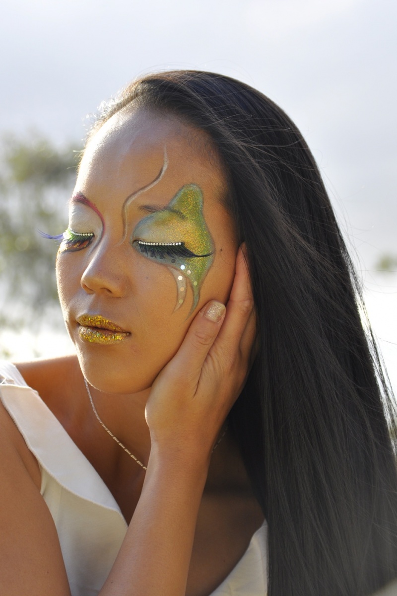 Female model photo shoot of LEIGHLU in Maribyrnong Park, Melbourne - Australia, makeup by irinas