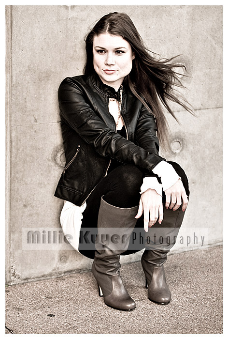 Female model photo shoot of Millie Kuyer in Library Square, Vancouver