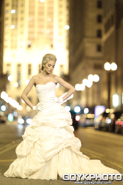 Female model photo shoot of Fasano in LaSalle Street, Chicago IL