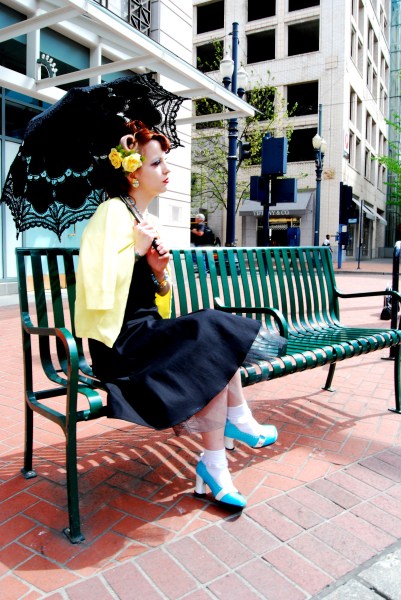 Female model photo shoot of Miss Eleanor Rose in downtown portland oregon