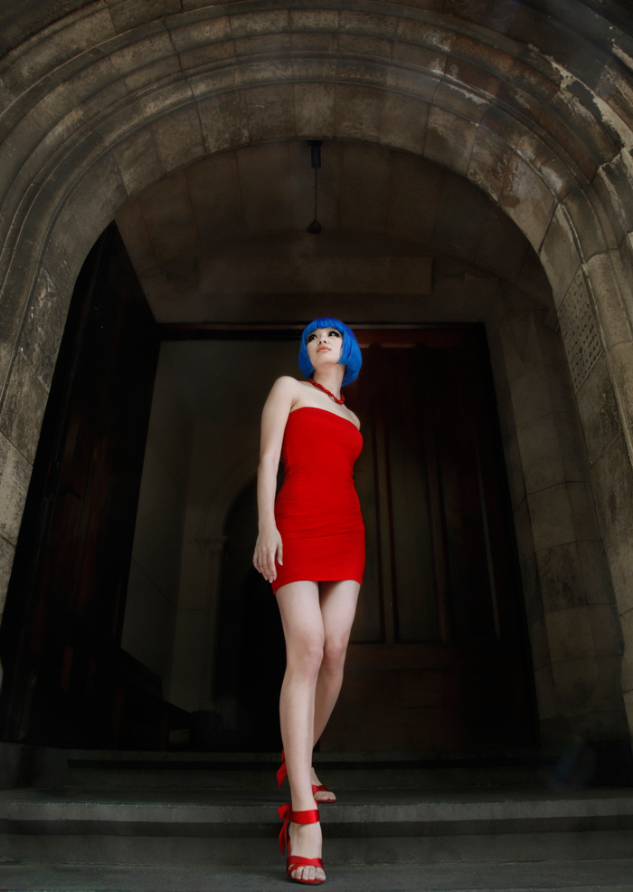 Female model photo shoot of violent blue in melbourne