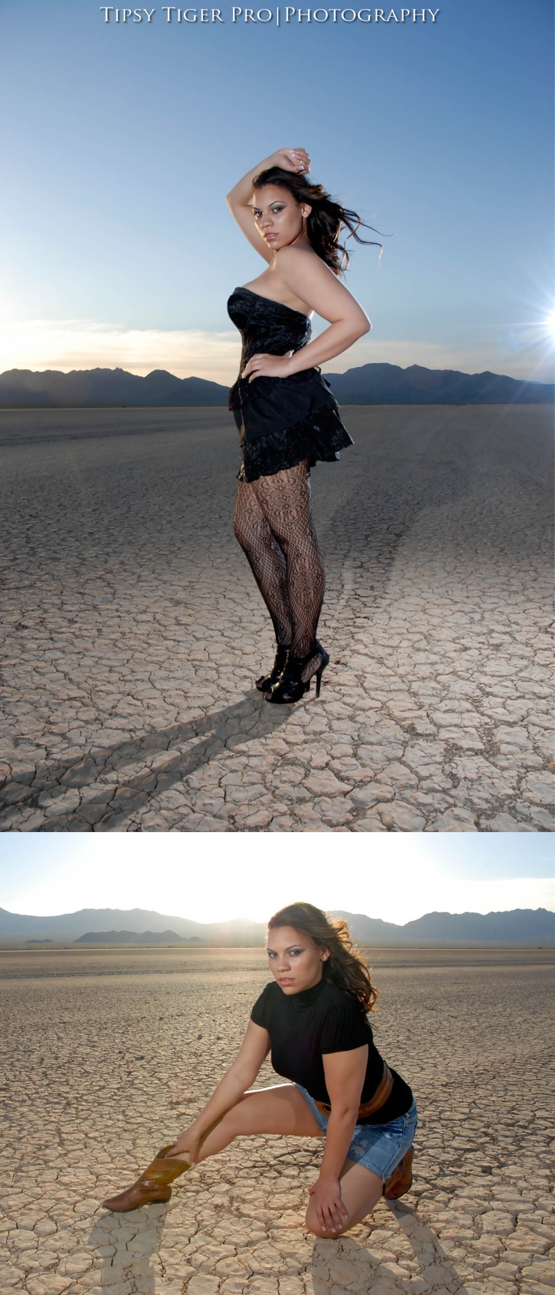 Male and Female model photo shoot of TTP Photography and Alexandria Natasha in Ivanpah Dry Lake Bed, CA