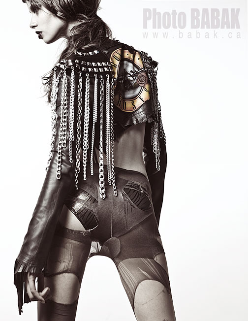 Female model photo shoot of HayleyC by  BABAK, clothing designed by Toxic Vision Clothing