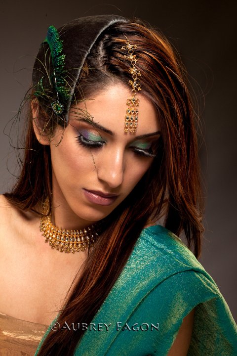 Female model photo shoot of Roopali Makeup Artist and zaini I by Aubs Photos, clothing designed by HT Headwear