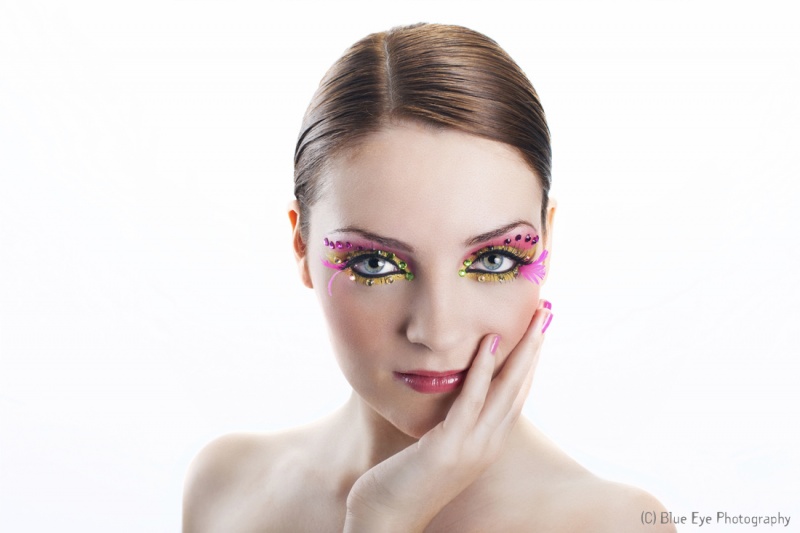 Female model photo shoot of zoevdveeken by We Think Photo in breda, makeup by Kir