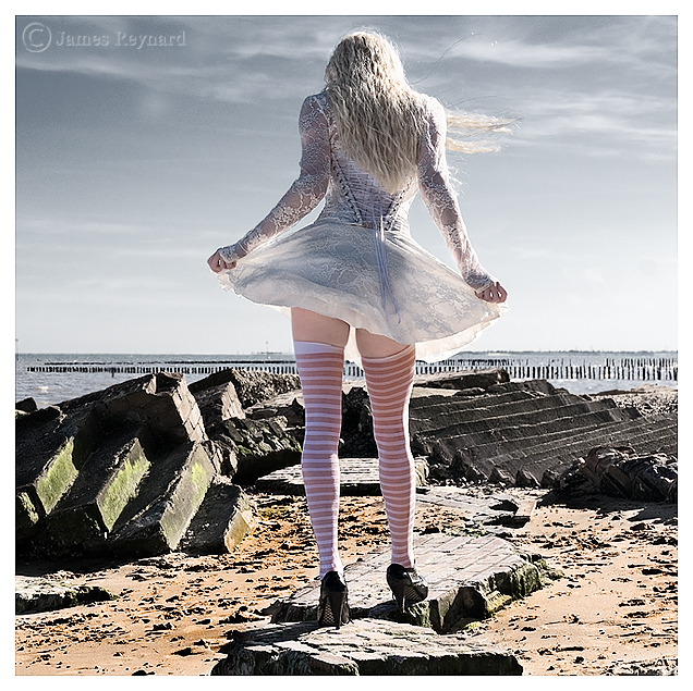 Female model photo shoot of melisande by James Reynard in Mersea Beach