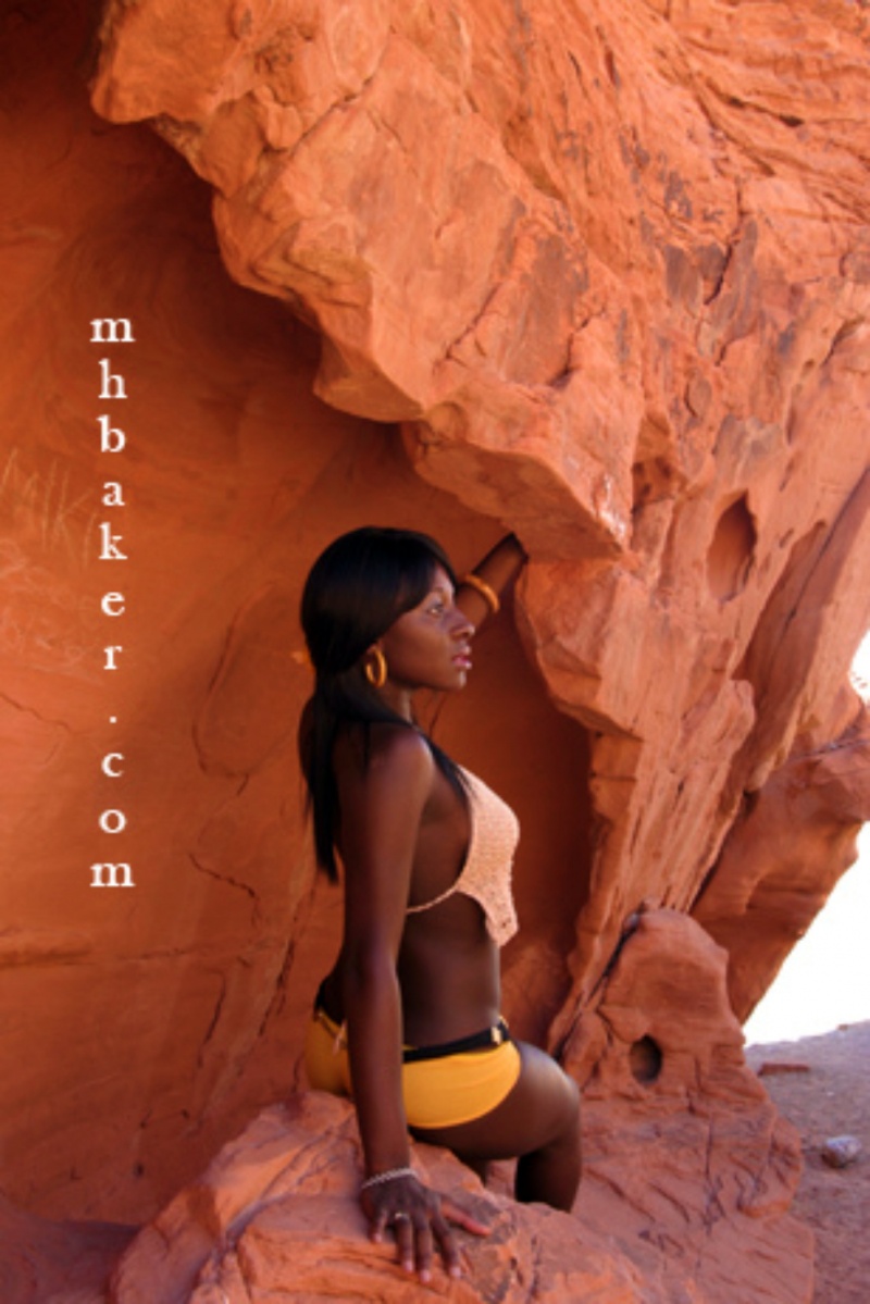 Female model photo shoot of SherhondaChardonnay in Red Rock Canyon NV