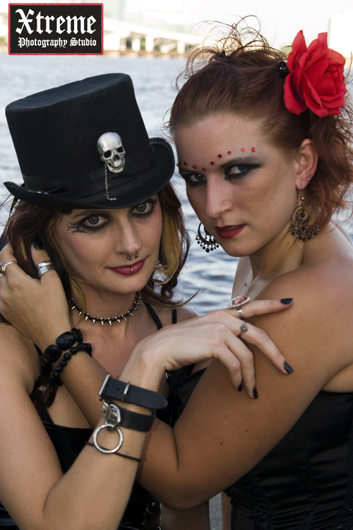 Male and Female model photo shoot of Xtrm Photography  , Lady White Rose and Miss Darkness in Downtown Jax Fl.