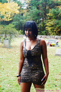 Female model photo shoot of Veronica Montgomery in Graveyard