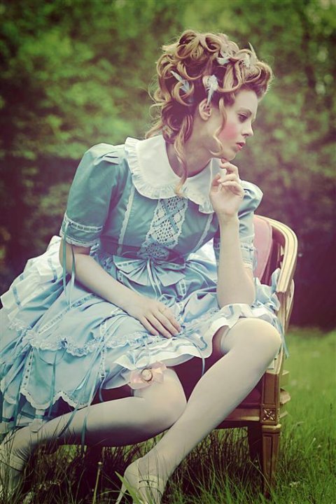 Female model photo shoot of Little Alice by something in Forest Preserve, IL, hair styled by JerryPaul , wardrobe styled by Alices Closet, makeup by Olga Sanina