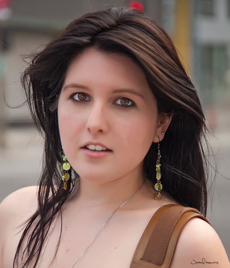 Female model photo shoot of Karen Ibañez in downtown montreal