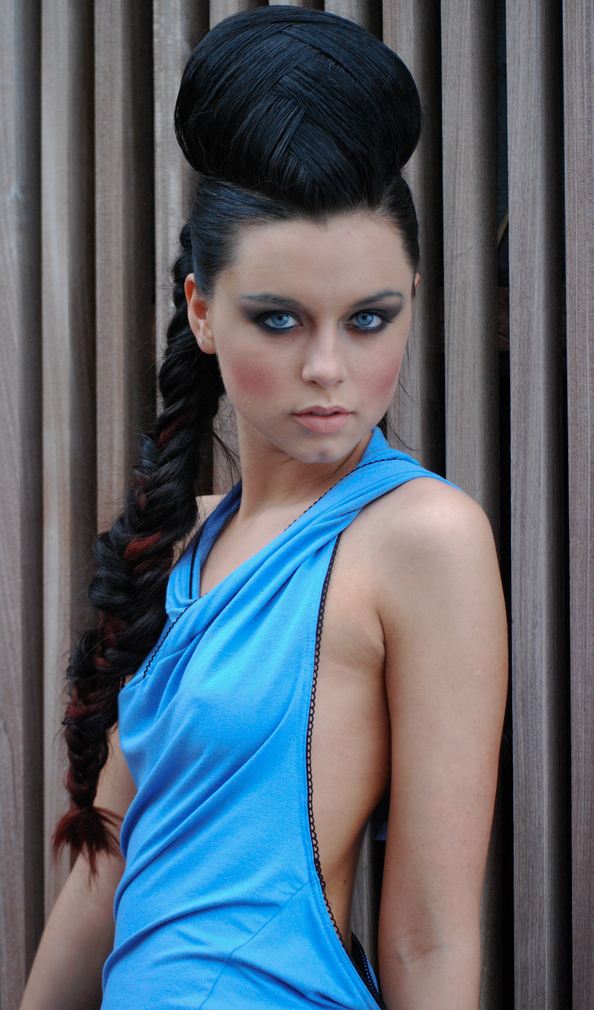Female model photo shoot of Irma E, clothing designed by Lindsay Alicia