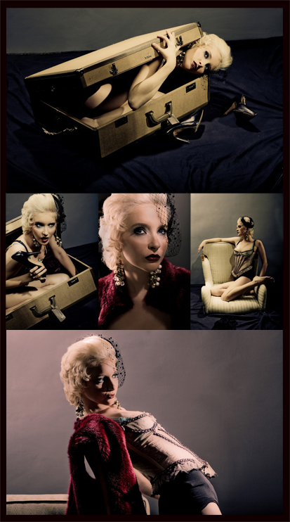 Female model photo shoot of courtneyVENTRESCA by Dewey Tann in Cirque Noir, wardrobe styled by Nillie De Grakovac, makeup by Breana Dee Makeup
