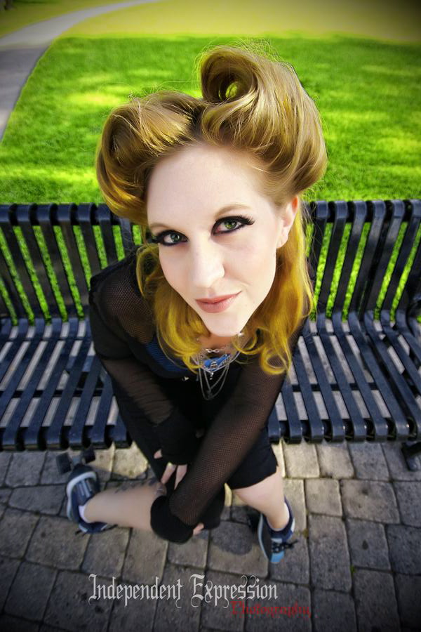 Female model photo shoot of TheApril by Independent Expression in Sunken Gardens, hair styled by Jessica Luckie Winstead