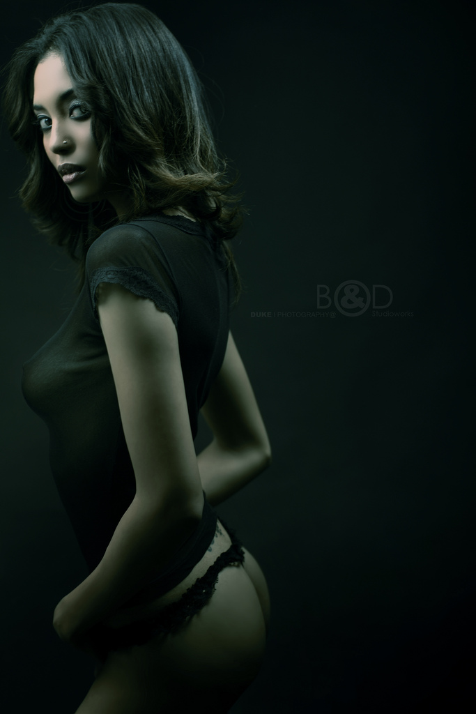 Female model photo shoot of Lucinda Philipa Granger by duke_photography in B&D Studio's!!!