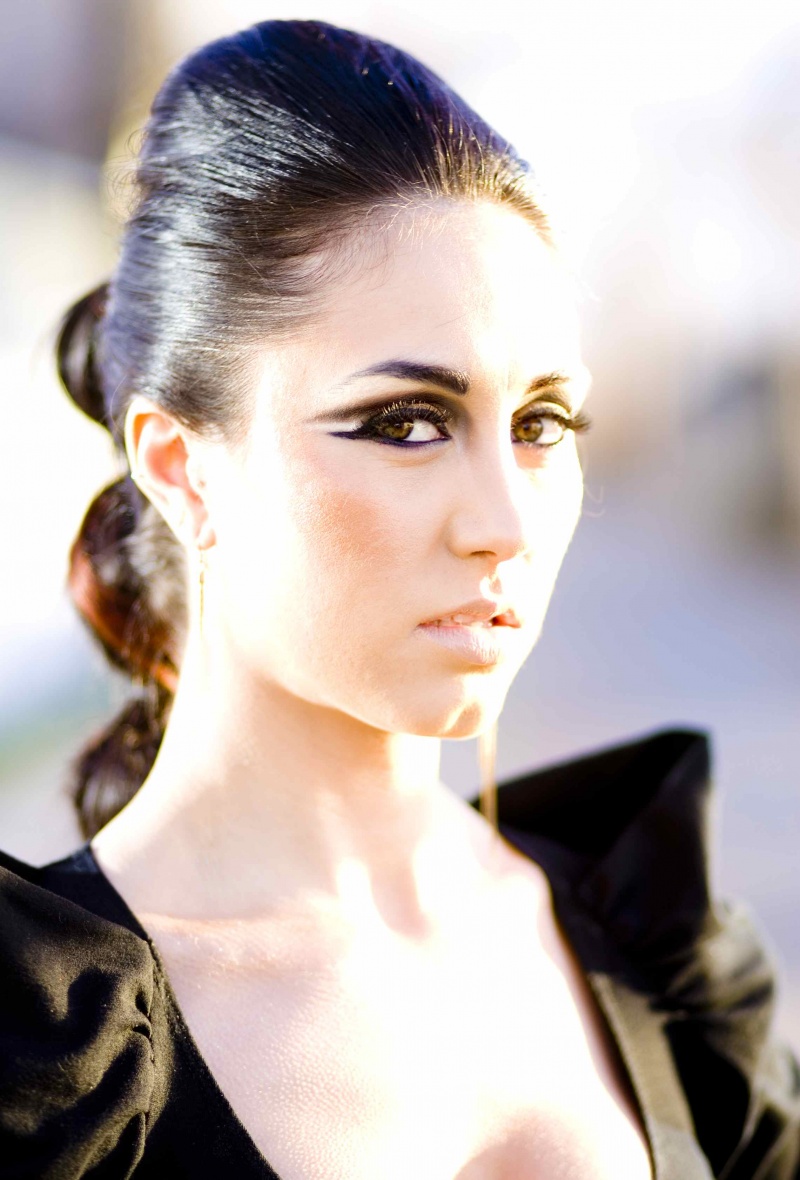 Female model photo shoot of KATA make-up in down town Albuquerque
