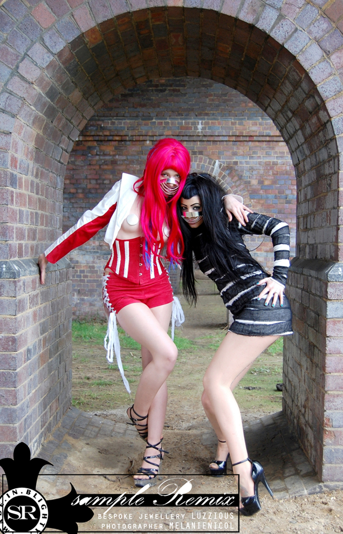 Female model photo shoot of Sample Remix, Miss Cobweb and Lucy-P by Melanie Photographic in London