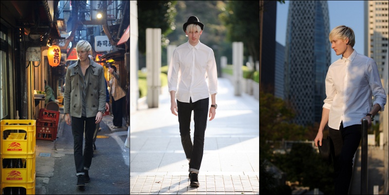 Male model photo shoot of jtoPHOTO and jonaslundtoft by Joey Wong Photography in Shinjuku, Tokyo, Japan