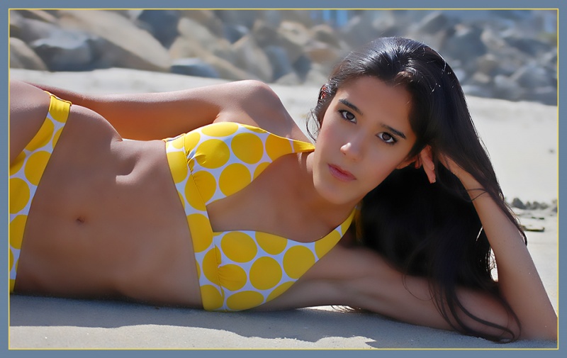 Female model photo shoot of Pina Carlotta by A Gordon Photography in Oceanside, makeup by Elaine FACESbyEMG