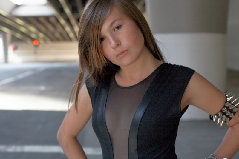 Female model photo shoot of Sage in the Hi Des in Downtown L.A.