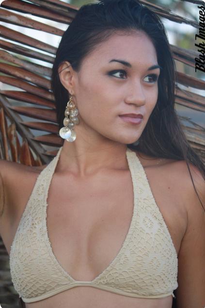 Female model photo shoot of Kalei Moritsugu in Wailua Beach, Kaua'i