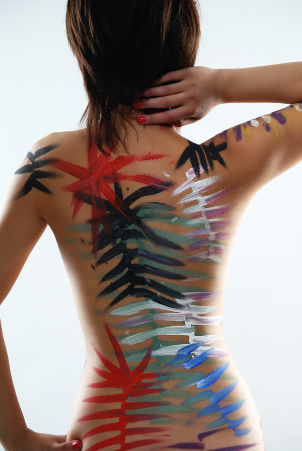 Female model photo shoot of Kat Tse, body painted by Pintor